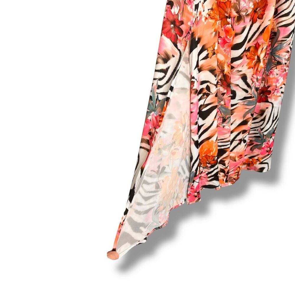 Jennifer Lopez Summer Oasis floral zebra print strapless maxi dress NWT size PL - Picture 8 of 12